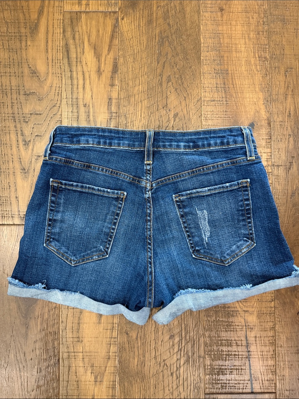 Just Black Indigo Distressed Roll-Cuff Denim Shorts - Picture 7 of 9